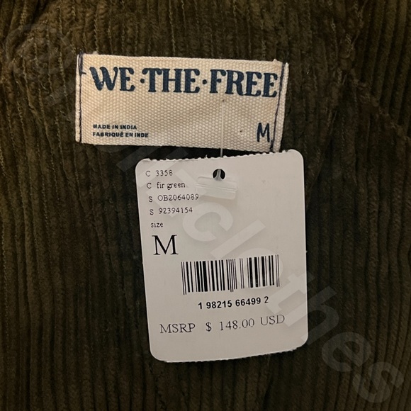 NWT Free People Olive Green Corduroy Jumpsuit - Picture 8 of 13